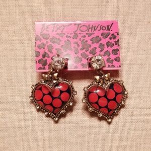 Betsey Johnson heart shaped earrings